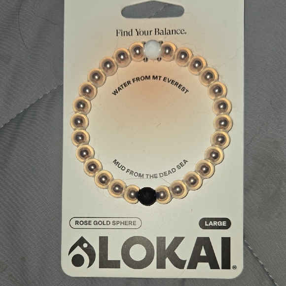 Lokai Rose Gold and White Bracelet Size Large - Picture 1 of 2
